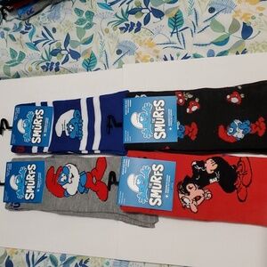 SMURFS 4 PIECE UNIQUE SOCKS